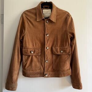 Maison Burgues Brown Genuine Suede Leather Trucker Jacket – Women’s S